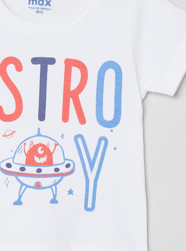 MAX Boys Printed Crew Neck T-shirts - Pack of 5