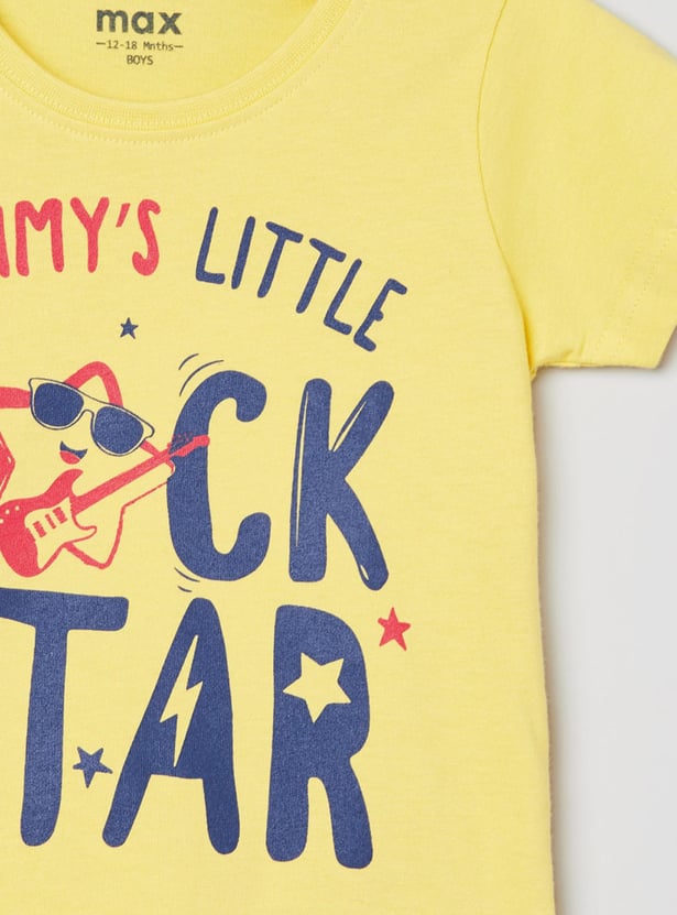 MAX Boys Printed Crew Neck T-shirts - Pack of 5