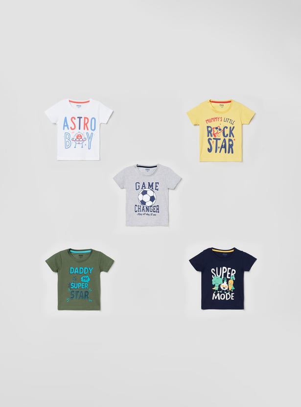 Buy MAX Boys Printed Round Neck T-shirt pack Of Online at just