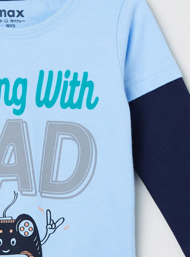 MAX Boys Printed Crew Neck T-shirt