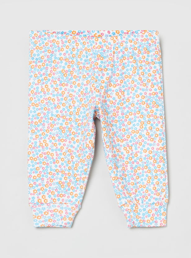 Girls Printed Elasticated Joggers - Pack of 2 