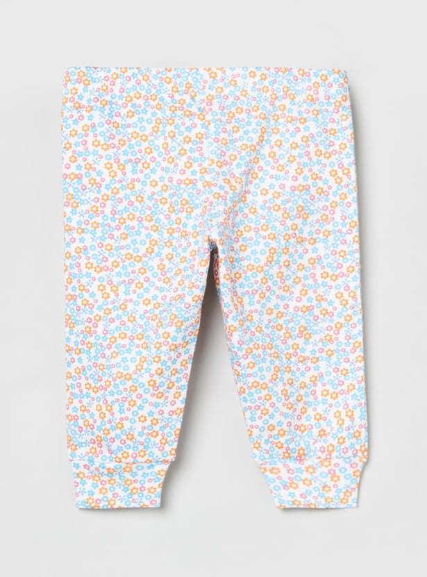 Girls Printed Elasticated Joggers - Pack of 2 