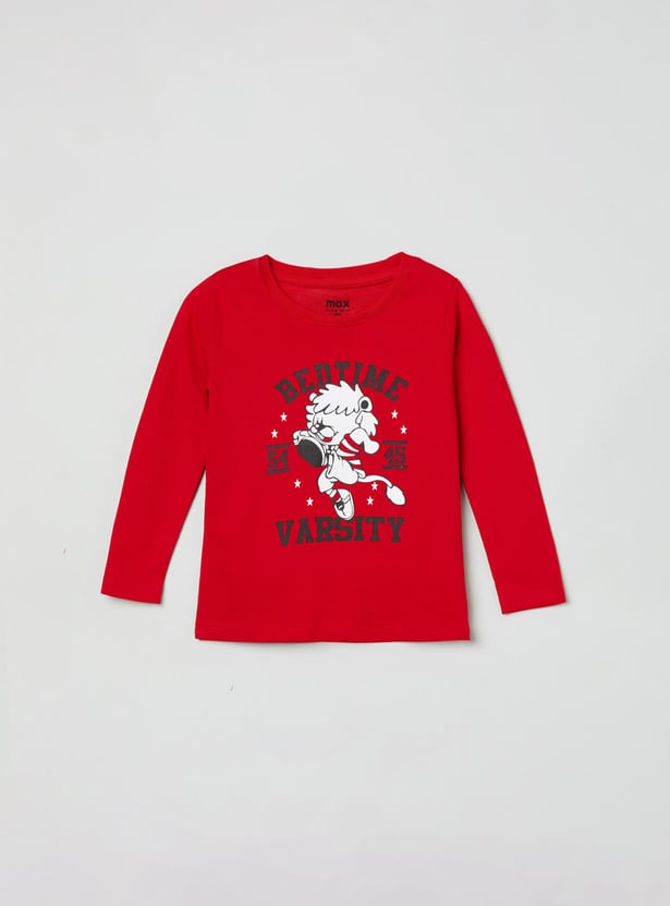 Boys Printed Lounge T-shirt with Pyjama 