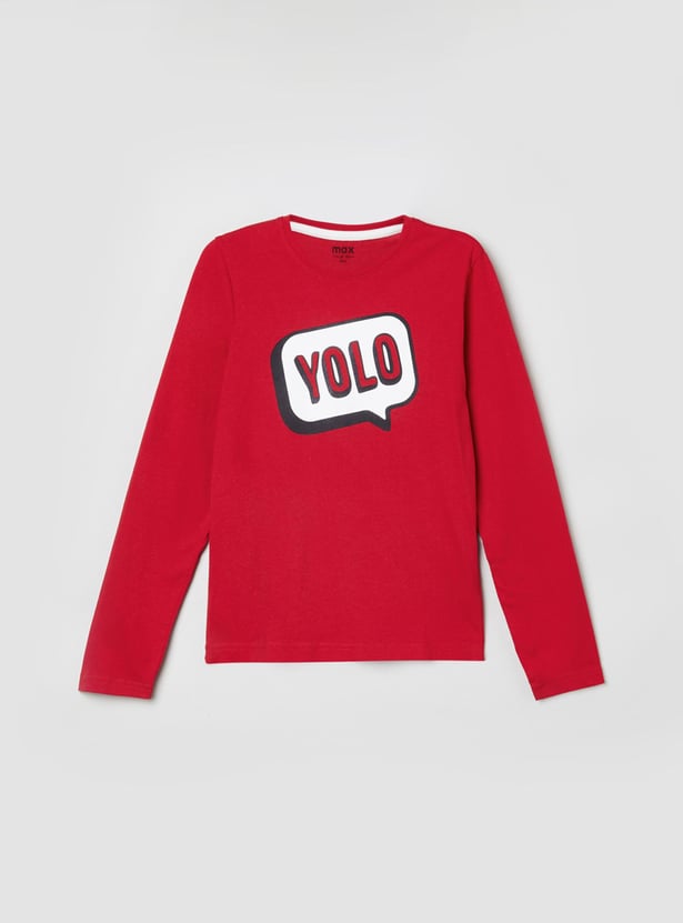 MAX Boys Printed Crew Neck T-shirt