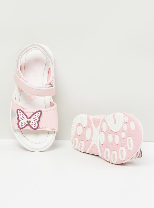 Girls Applique Detail Open-Toe Sandals