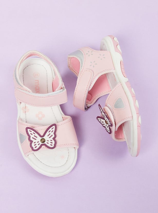 Girls Applique Detail Open-Toe Sandals