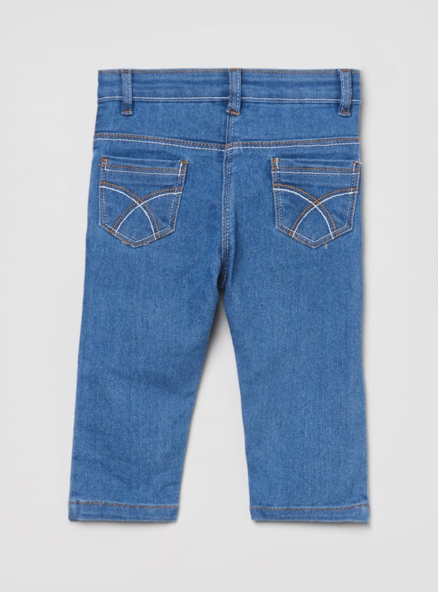 MAX Girls Floral Embroidered Slim Fit Denim Jeans