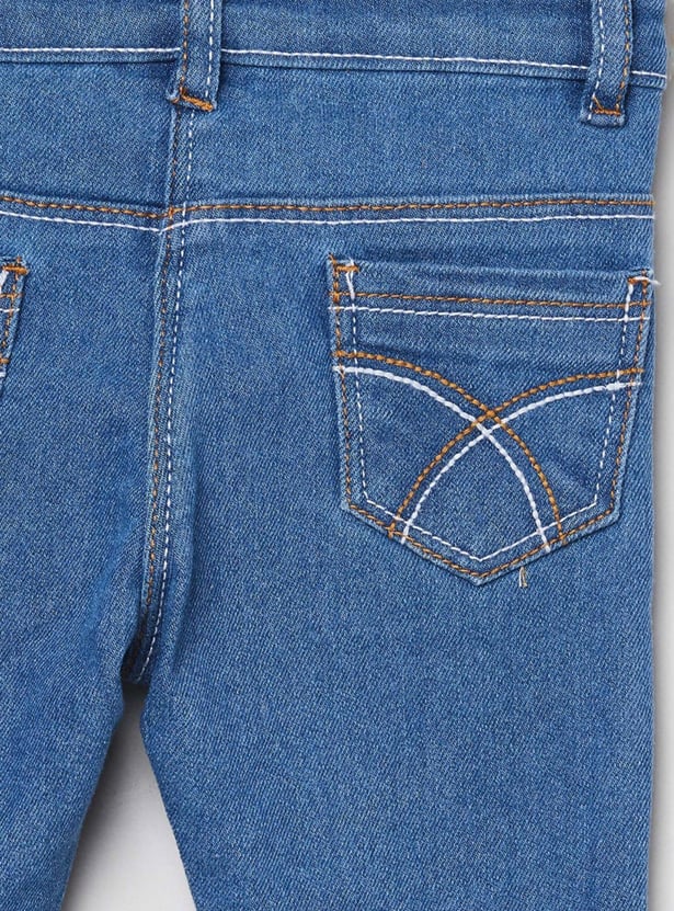 MAX Girls Floral Embroidered Slim Fit Denim Jeans