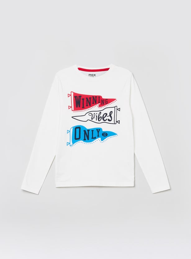 MAX Boys Printed Crew Neck T-shirt