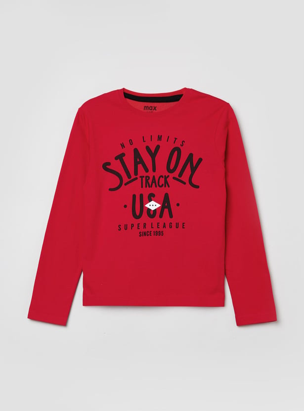 MAX Boys Printed Crew Neck T-shirt