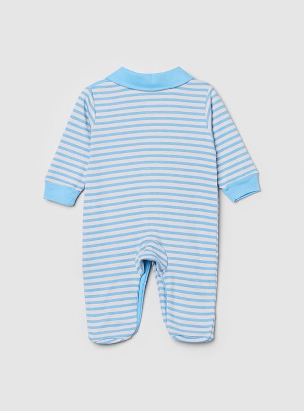MAX Boys Striped Collared Sleepsuit
