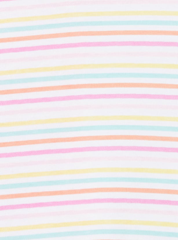 Girls Striped Anti-Bacterial Sleepsuit