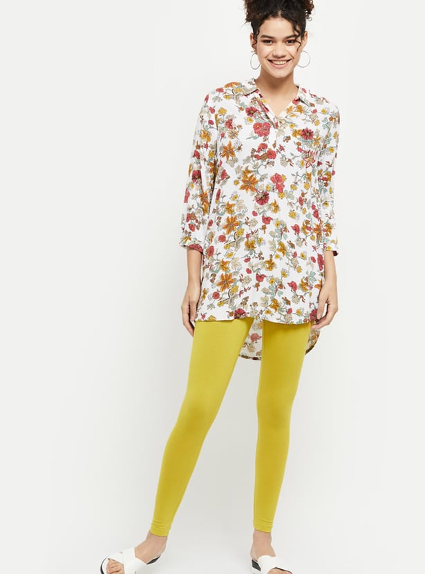 Women Solid Elasticated Leggings