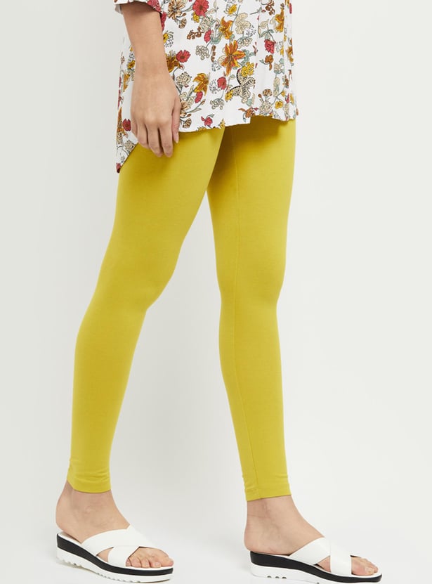 Women Solid Elasticated Leggings