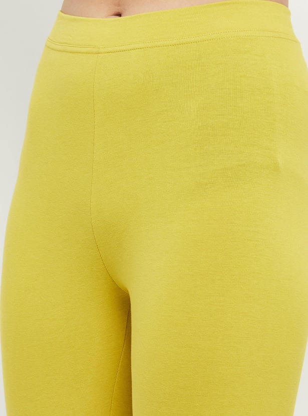 Women Solid Elasticated Leggings