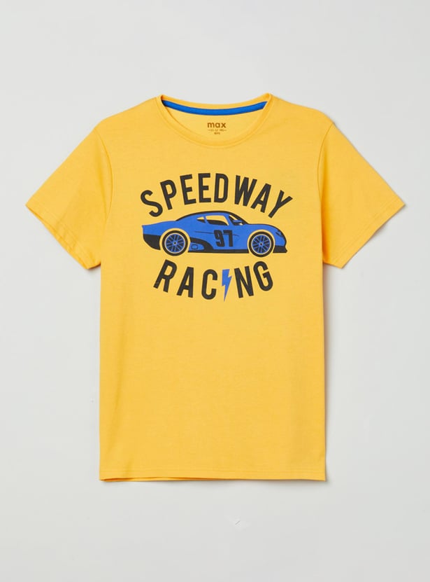 MAX Boys Printed Crew Neck T-shirt