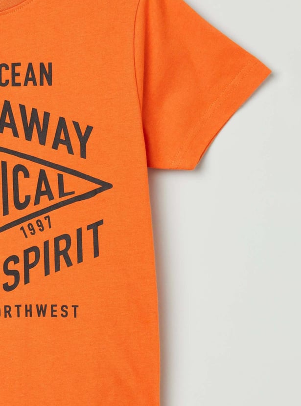 Boys Printed Crew Neck T-shirt