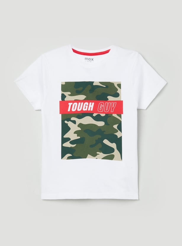 MAX Boys Printed Crew Neck Casual T-shirt