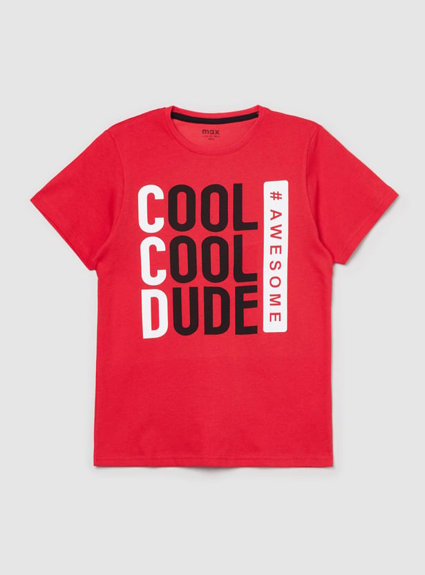 MAX Boys Printed Crew Neck T-shirt