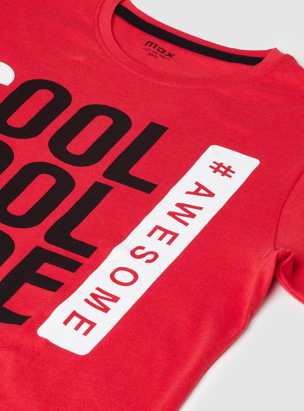 MAX Boys Printed Crew Neck T-shirt