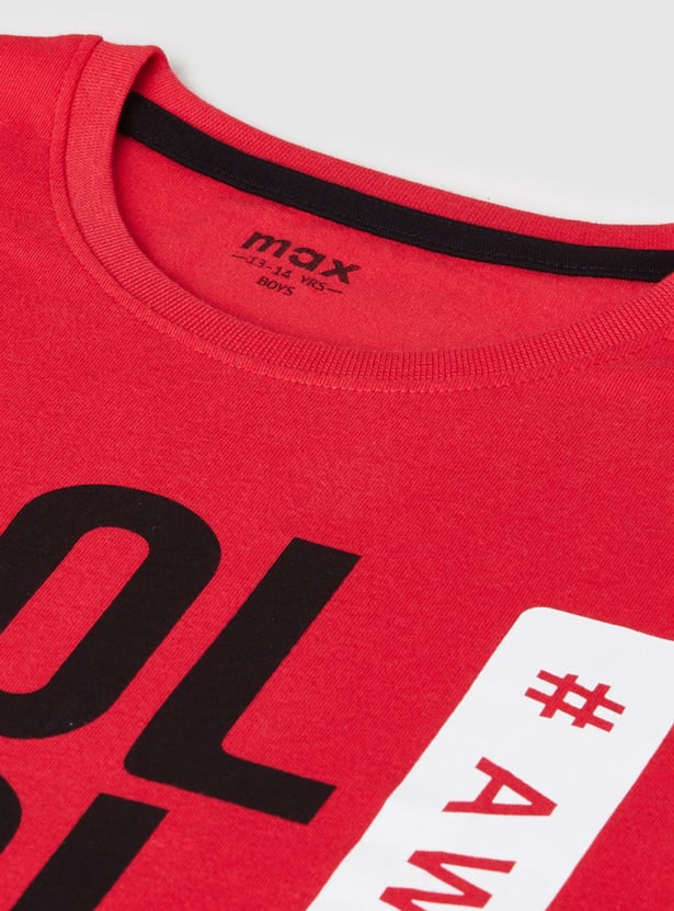 MAX Boys Printed Crew Neck T-shirt