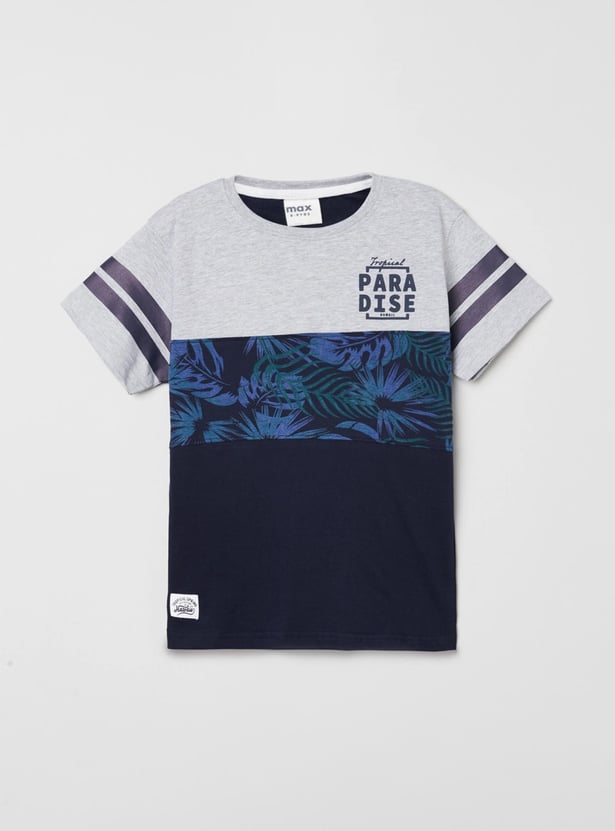 MAX Boys Printed Crew Neck T-shirt