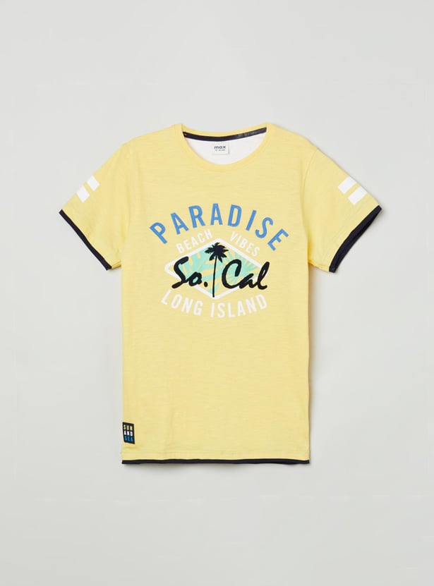 MAX Boys Printed Crew Neck T-shirt