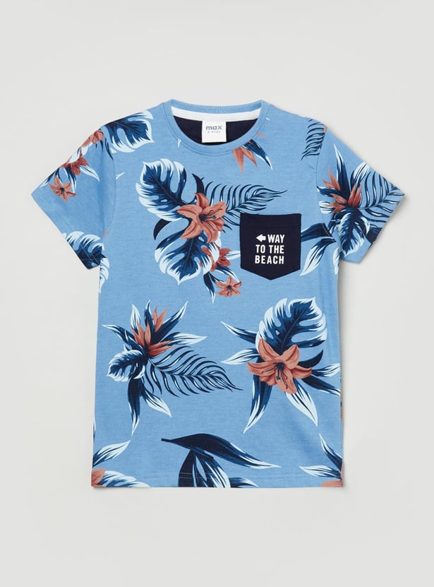 MAX Boys Printed Round Neck T-shirt