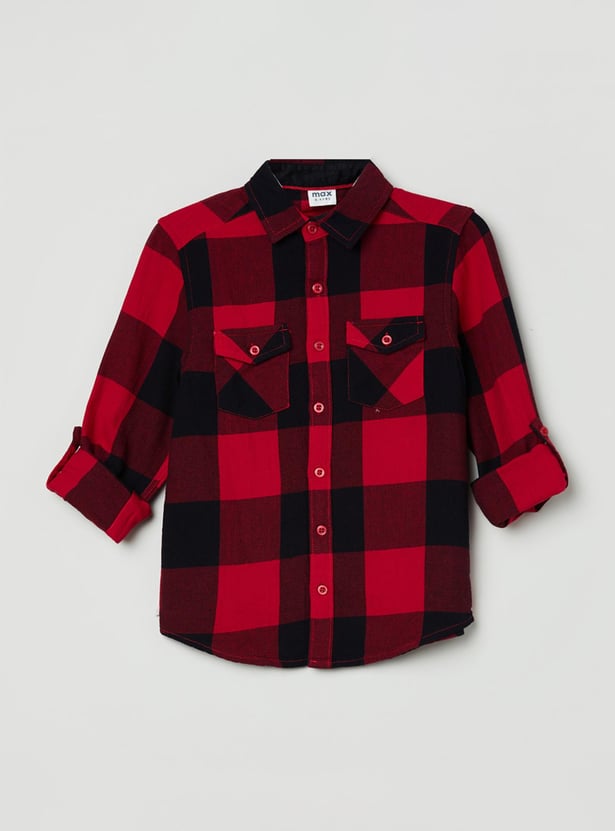 MAX Boys Checked Casual Shirt