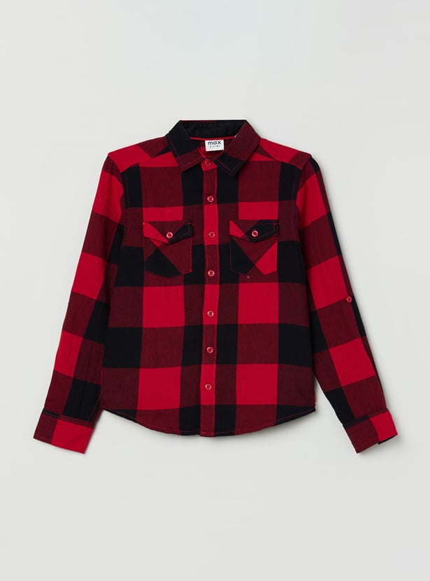 MAX Boys Checked Casual Shirt