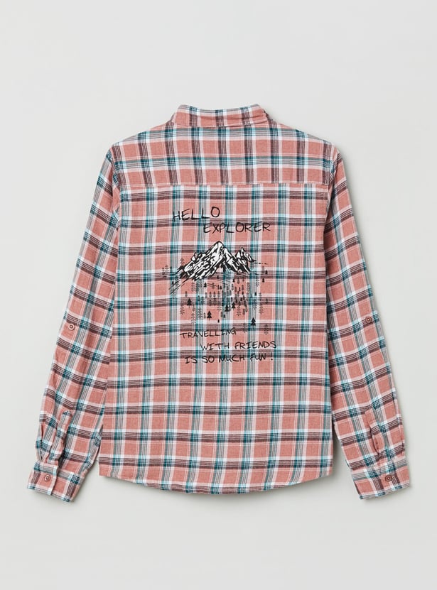 Boys Checked Regular Fit Casual Shirt