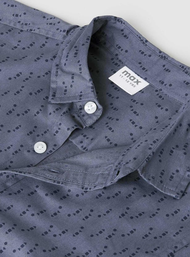 Boys Printed Full Sleeves Casual Shirt