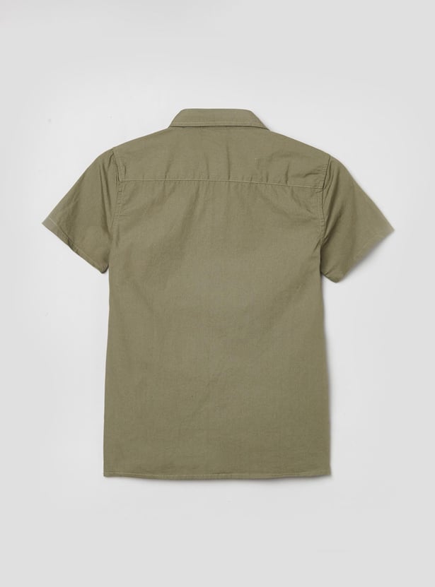 Boys Solid Short Sleeves Shirt