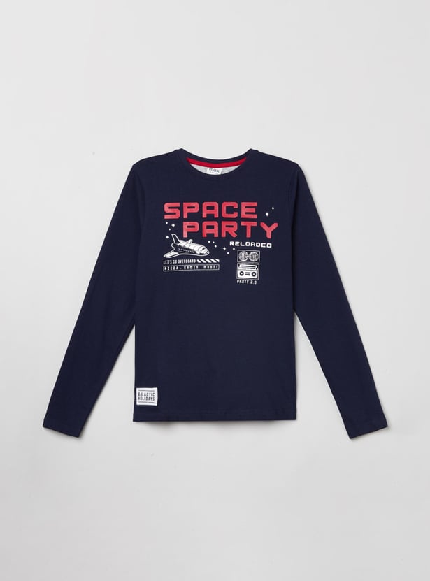 MAX Boys Printed Crew Neck T-shirt