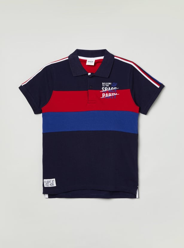 Boys Colorblocked Polo T-shirt