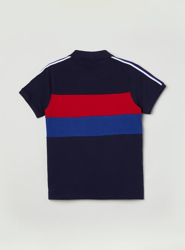 Boys Colorblocked Polo T-shirt