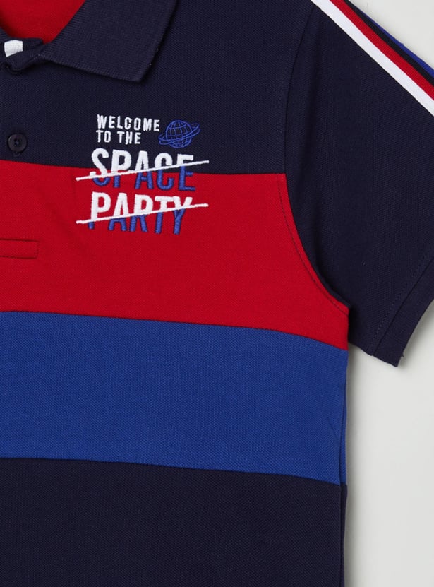 Boys Colorblocked Polo T-shirt
