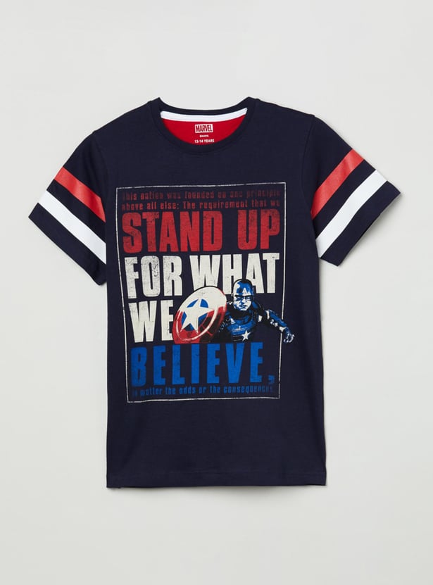 Boys Graphic Print Crew Neck T-shirt