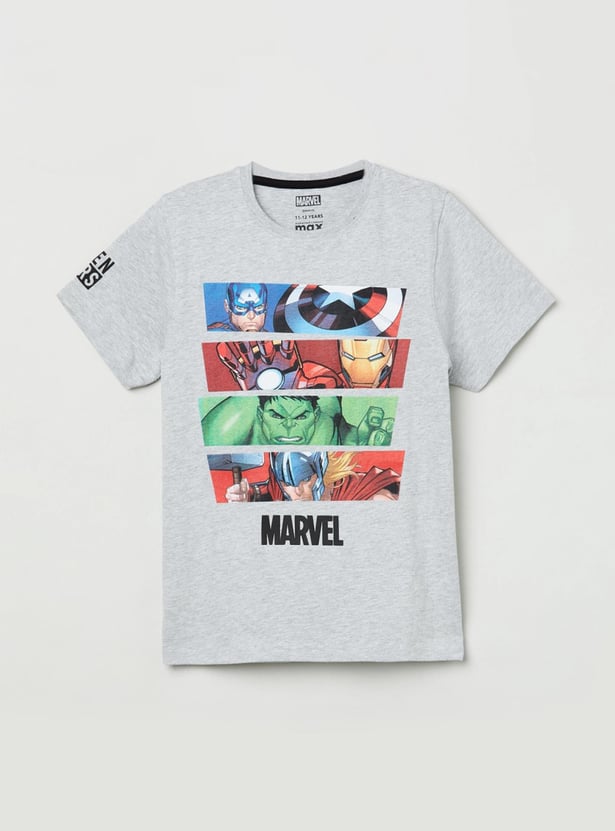 Boys Marvel Printed Crew Neck T-shirt