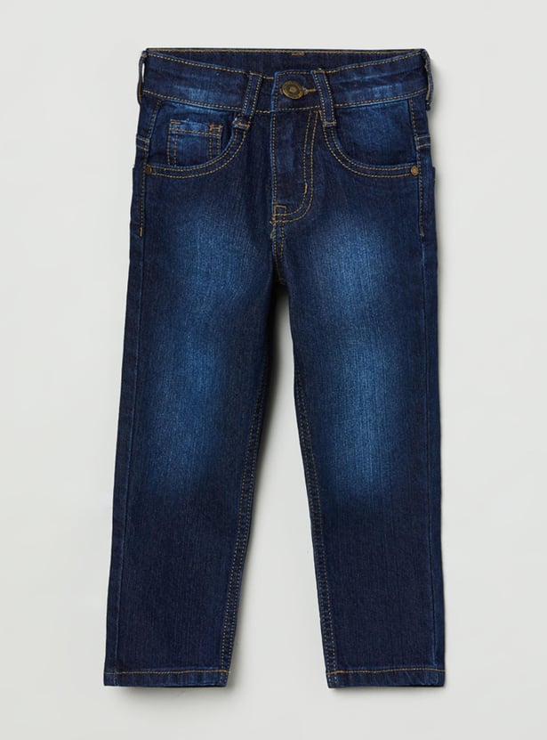 Boys Stonewashed Slim Fit Jeans