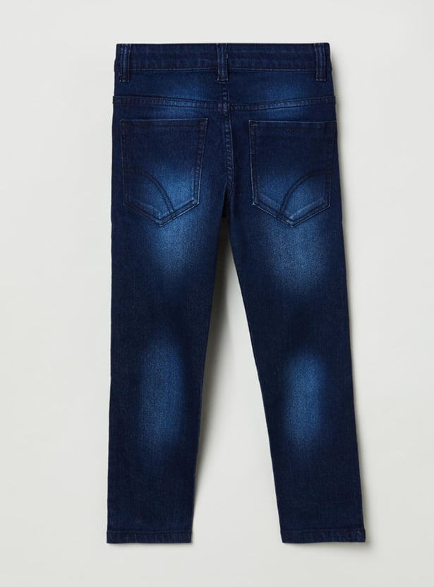 Boys Stonewashed Slim Fit Jeans