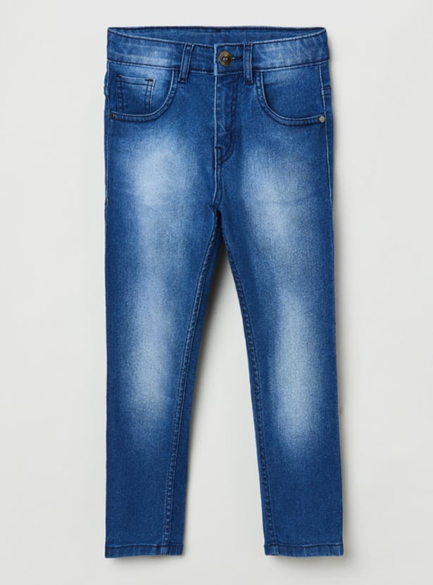 Boys Stonewashed Slim Fit Jeans