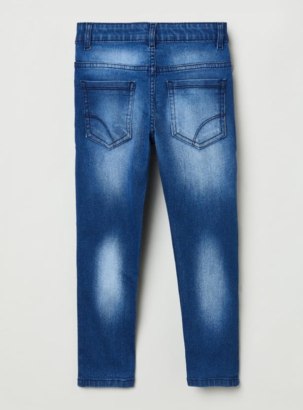 Boys Stonewashed Slim Fit Jeans