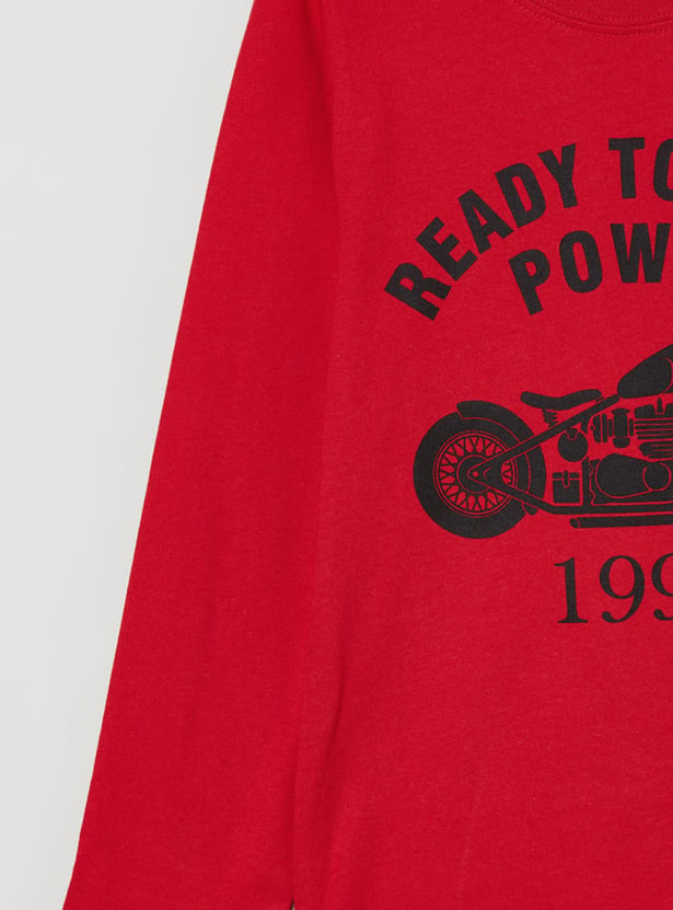 Boys Printed Full Sleeves Casual T-shirt