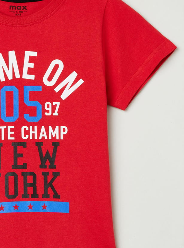 Boys Printed Crew Neck T-shirt