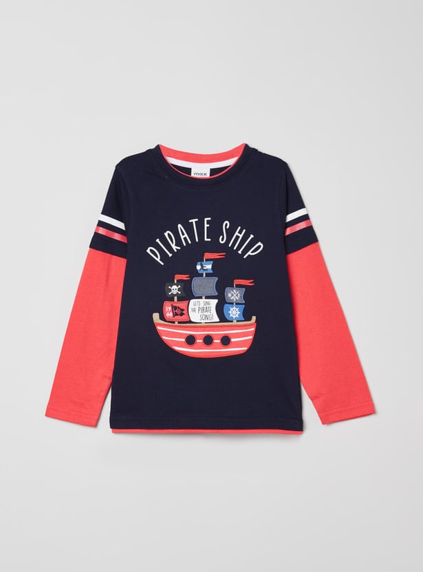 Boys Printed Crew Neck T-shirt