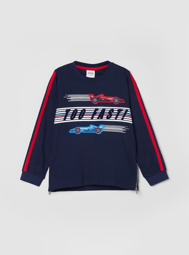 MAX Boys Printed Crew Neck T-shirt