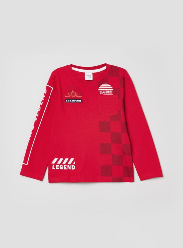 Boys Printed Crew Neck T-shirt