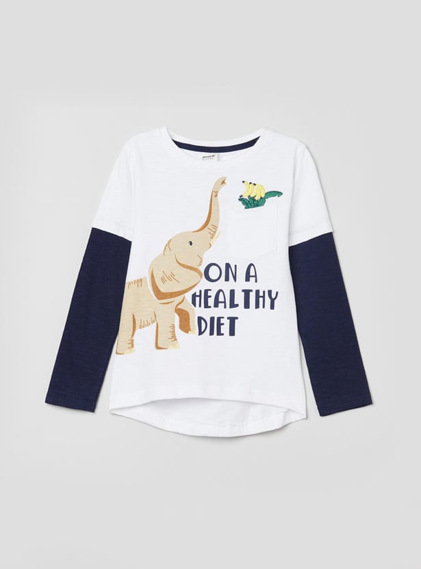 Boys Printed Crew Neck T-shirt