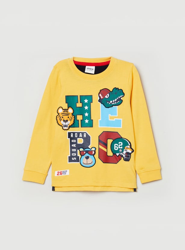 MAX Boys Printed Crew Neck T-shirt